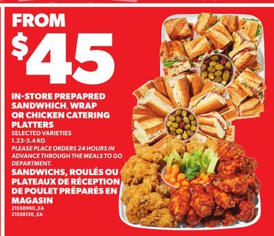 IN-STORE PREPAPRED SANDWHICH, WRAP OR CHICKEN CATERING PLATTERS from Your Independent Grocer