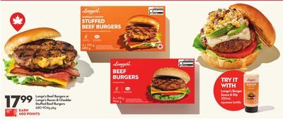 Beef Burgers or Bacon & Cheddar Stuffed Beef Burgers from Longo's