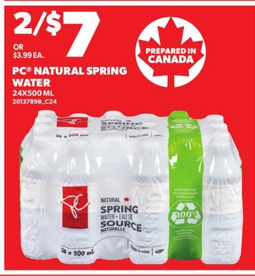 PC® NATURAL SPRING WATER, 24X500 ML from Loblaws City Market