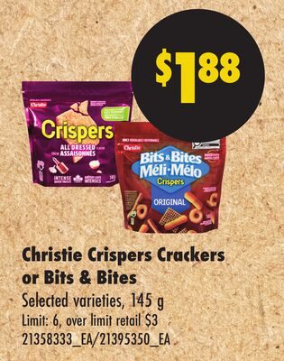 CHRISTIE CRISPERS CRACKERS OR BITS & BITES from No Frills