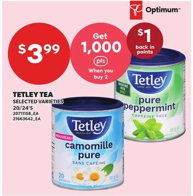 TETLEY TEA, 20/24'S from Your Independent Grocer