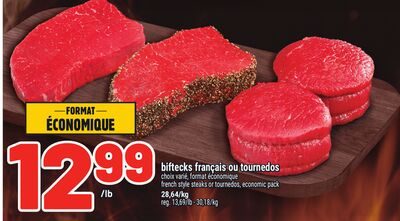 BIFTECKS FRANÇAIS OU TOURNEDOS | FRENCH STYLE STEAKS OR TOURNEDOS, ECONOMIC PACK from Metro