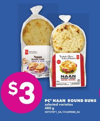 PC® NAAN ROUND BUNS from No Frills