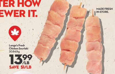 Longo's Fresh Chicken Souvlaki from Longo's