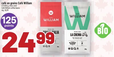 CAFÉ EN GRAINS CAFÉ WILLIAM | CAFÉ WILLIAM COFFEE BEANS from Metro