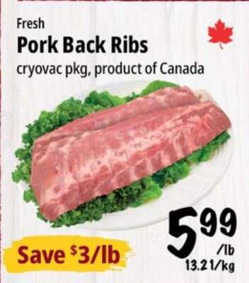 Fresh Pork Back Ribs from Farm Boy