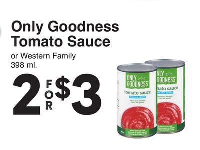 Only Goodness Tomato Sauce from AG Foods