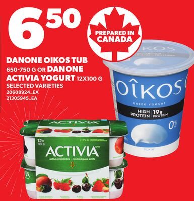 DANONE OIKOS TUB ACTIVIA YOGURT, OR 12X100 G from Zehrs