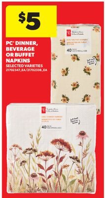 PC® DINNER, BEVERAGE OR BUFFET NAPKINS from Real Canadian Superstore