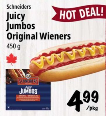 Schneiders Juicy Jumbos Original Wieners from Farm Boy