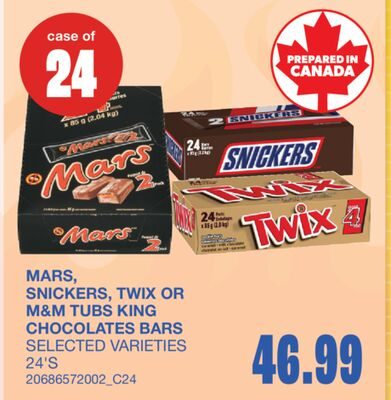 TUBS KING CHOCOLATES BARS, 24'S from Wholesale Club