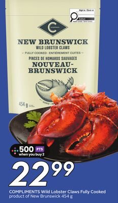 COMPLIMENTS Wild Lobster Claws Full Cooked from Safeway
