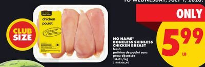 NO NAME® BONELESS SKINLESS CHICKEN BREAST from No Frills