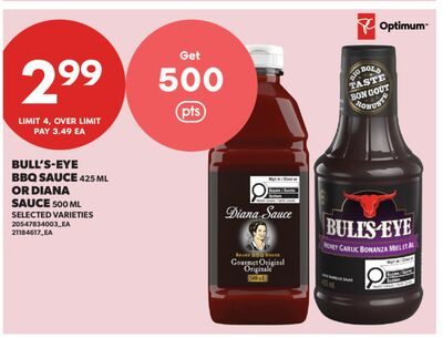 BULL'S-EYE BBQ SAUCE, OR DIANA SAUCE from Real Canadian Superstore