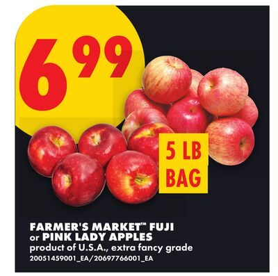 FARMER'S MARKET™ FUJI or PINK LADY APPLES, BAG from No Frills