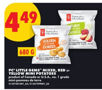PC® LITTLE GEMS™ MIXED, RED or YELLOW MINI POTATOES from No Frills