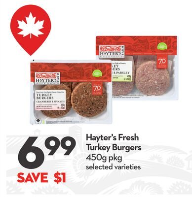 Hayter's Fresh Turkey Burgers from Longo's