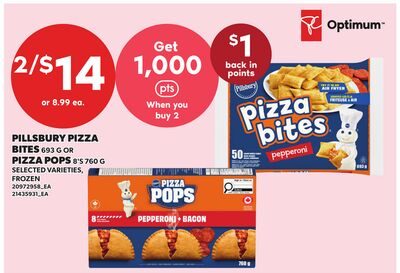 PILLSBURY PIZZA BITES, 693 OR PIZZA POPS, 8'S from Loblaws City Market