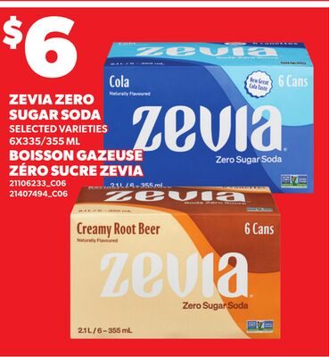 ZEVIA ZERO SUGAR SODA, 6X335/ from Your Independent Grocer