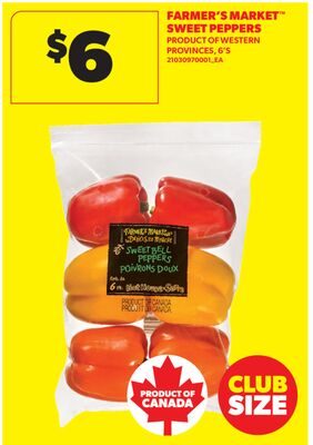FARMER'S MARKET™ SWEET PEPPERS, 6' S from Real Canadian Superstore