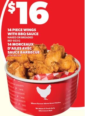 14 MORCEAUX D'AILES AVEC SAUCE BARBECUE from Valu-mart