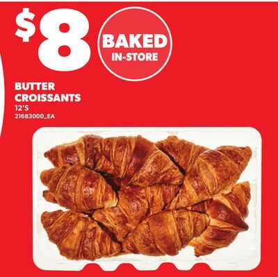 BUTTER CROISSANTS, 12'S from Loblaws City Market