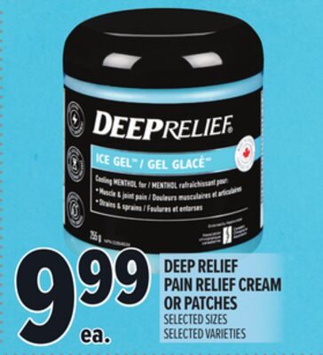 DEEP RELIEF PAIN RELIEF CREAM OR PATCHES from Metro