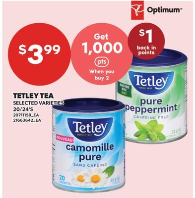TETLEY TEA, 20/24'S from Valu-mart