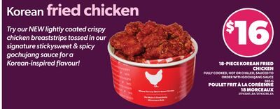 18-PIECE KOREAN FRIED CHICKEN / POULET FRIT À LA CORÉENNE 18 MORCEAUX from Valu-mart