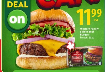 Western Family Sirloin Beef Burgers from Save-On-Foods