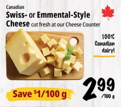 Canadian Swiss- or Emmental-Style Cheese from Farm Boy