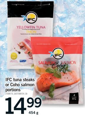 IFC TUNA STEAKS OR COHO SALMON PORTIONS from Fortinos