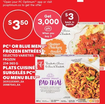 PC® OR BLUE MENU® FROZEN ENTRÉES from Your Independent Grocer