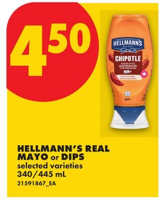 HELLMANN'S REAL MAYO OR DIPS from No Frills