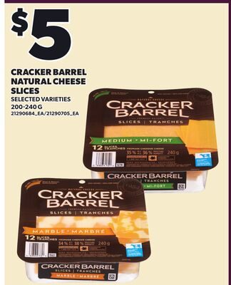 CRACKER BARREL NATURAL CHEESE SLICES from Loblaws City Market