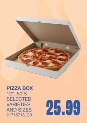 PIZZA BOX, 12", 50'S from Wholesale Club