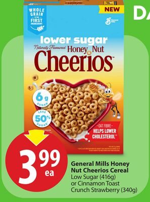 General Mills Honey Nut Cheerios Cereal from Save-On-Foods