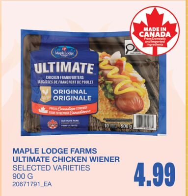 MAPLE LODGE FARMS ULTIMATE CHICKEN WIENER from Wholesale Club