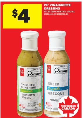PC® VINAIGRETTE DRESSING from Real Canadian Superstore