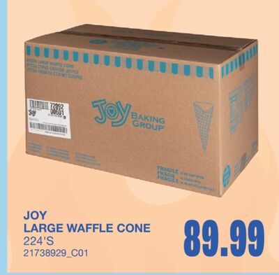 JOY LARGE WAFFLE CONE, 224'S from Wholesale Club