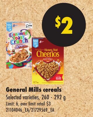 GENERAL MILLS CEREALS from No Frills