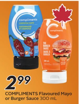 COMPLIMENTS Flavoured Mayo or Burger Sauce from Safeway