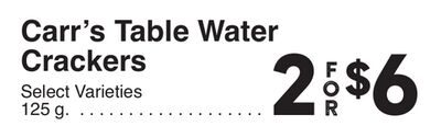 Carr's Table Water Crackers from AG Foods