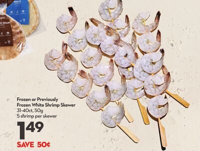 Frozen or Previously Frozen White Shrimp Skewer from Longo's