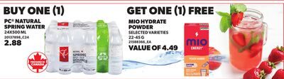 PC NATURAL SPRING WATER, 24X500 ML from Zehrs