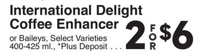 International Delight Coffee Enhancer or Baileys from AG Foods