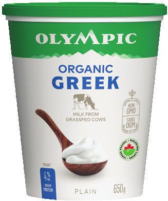 Olympic Organic Greek yogurt tubs from Walmart Canada