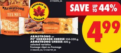 ARMSTRONG OR PC® SHREDDED CHEESE, , ARMSTRONG CHEESE from No Frills
