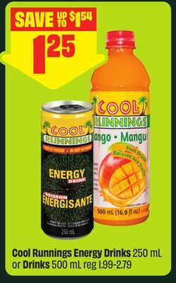Cool Runnings Energy Drinks or Drinks from FreshCo