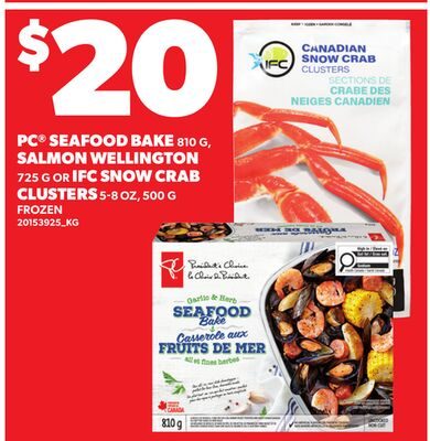 PC® SEAFOOD BAKE, , SALMON WELLINGTON, OR IFC SNOW CRAB CLUSTERS, 5-8 OZ from Loblaws City Market